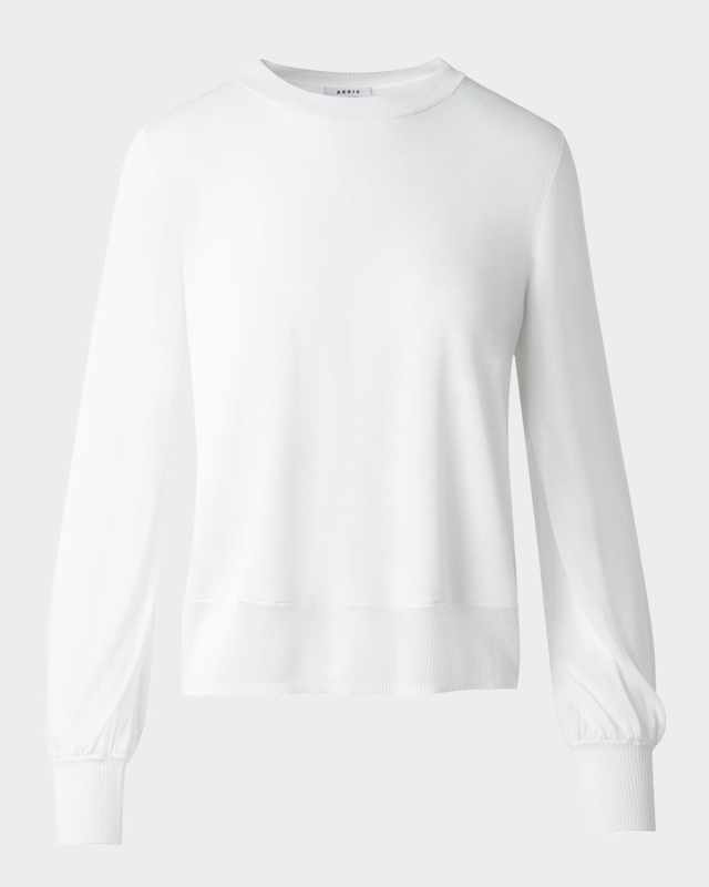 Semi Sheer Knit Crewneck Sweater